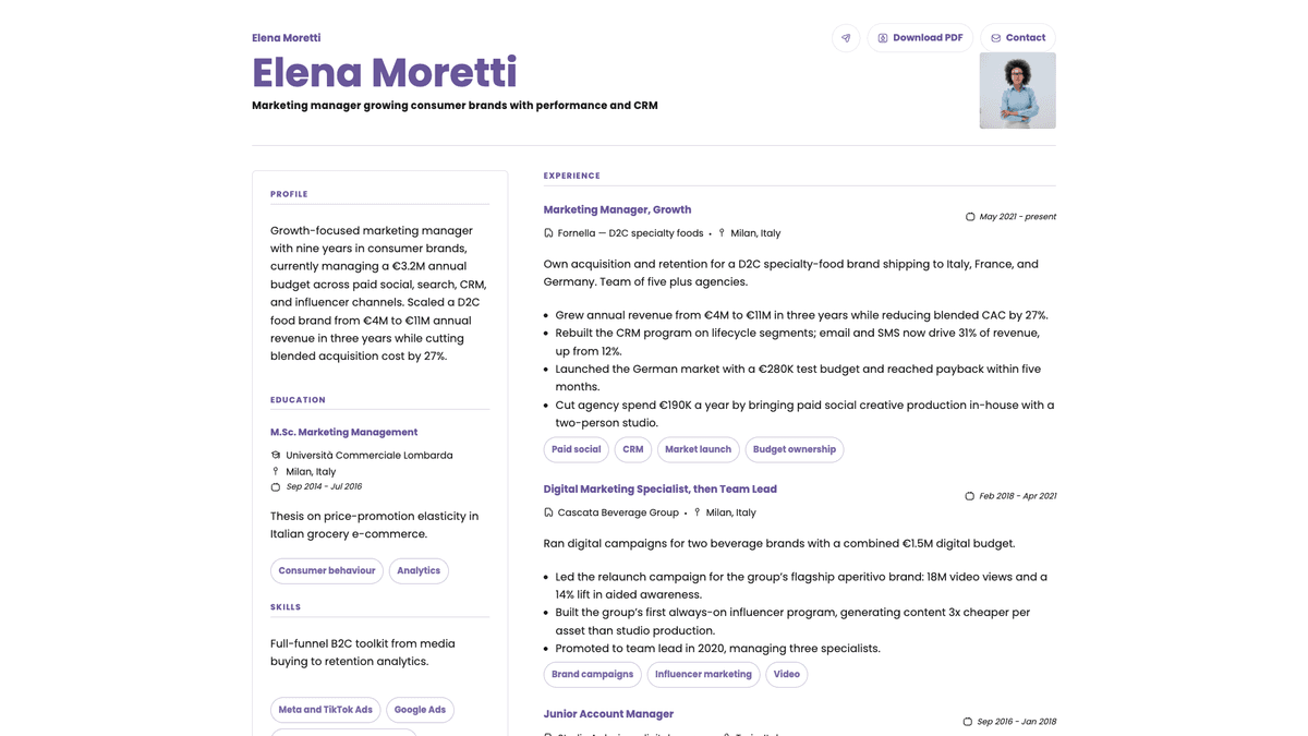 Opal online resume example