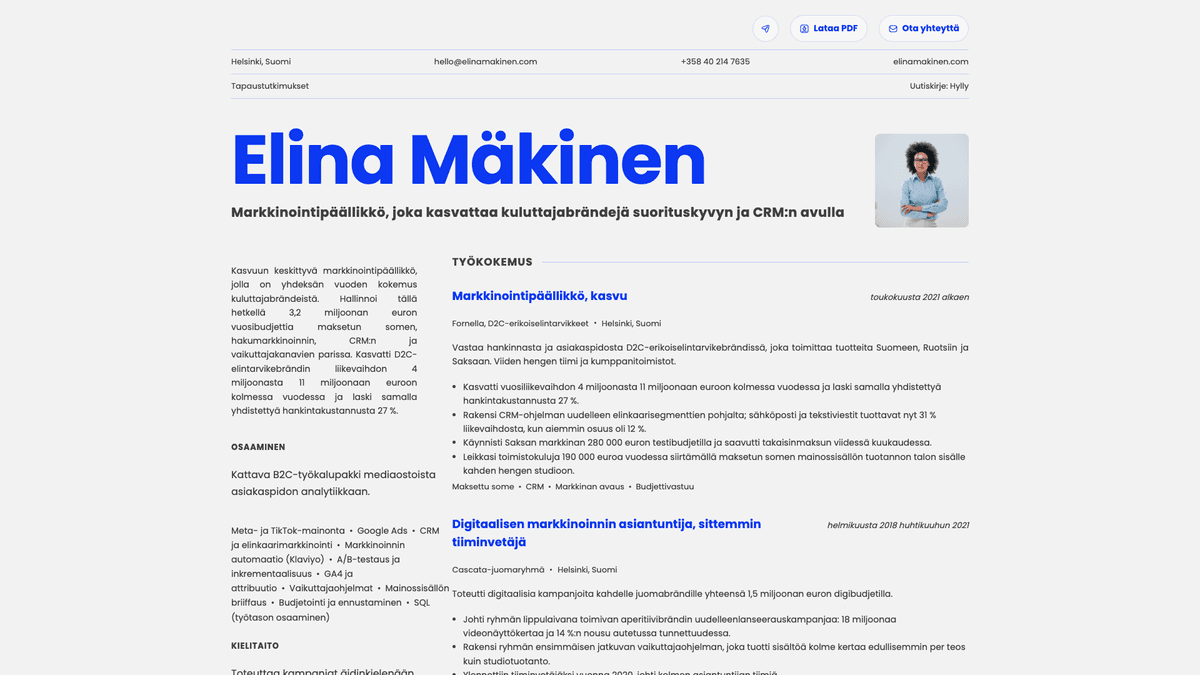 Fern online resume example