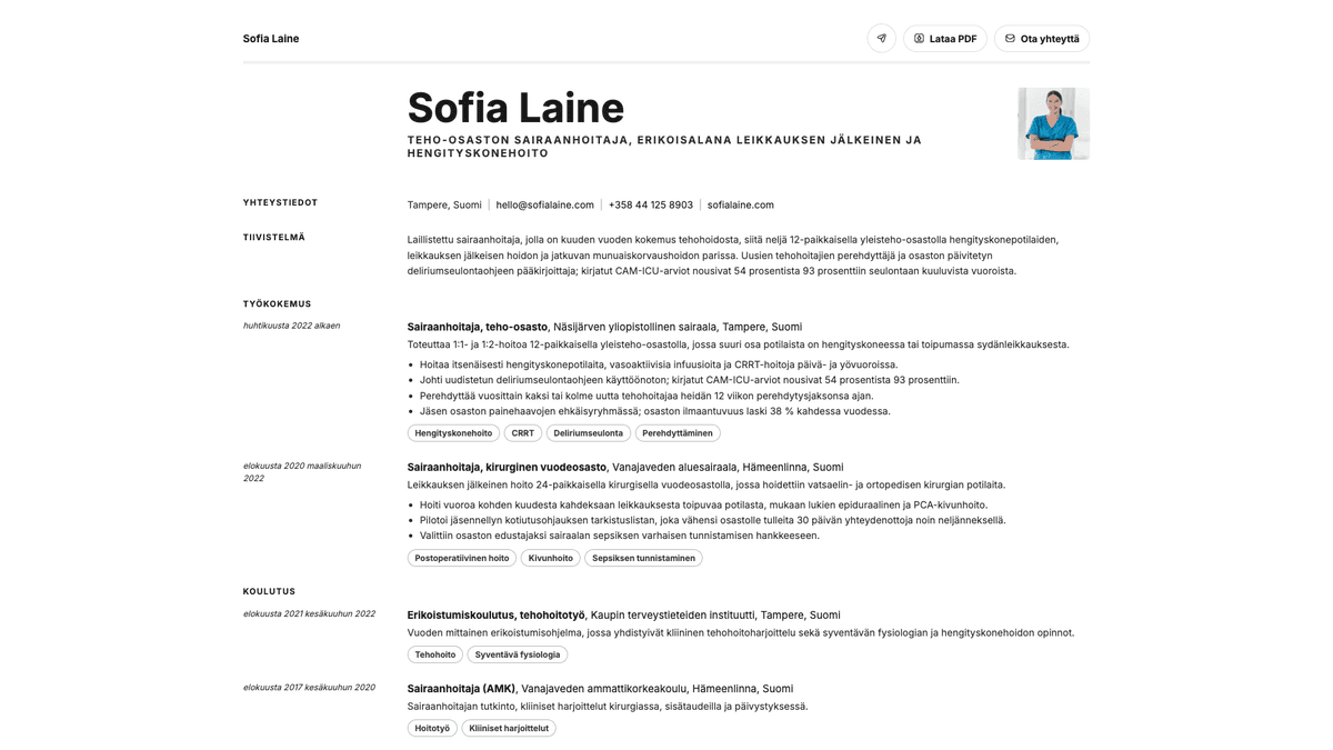 Ivory online resume example
