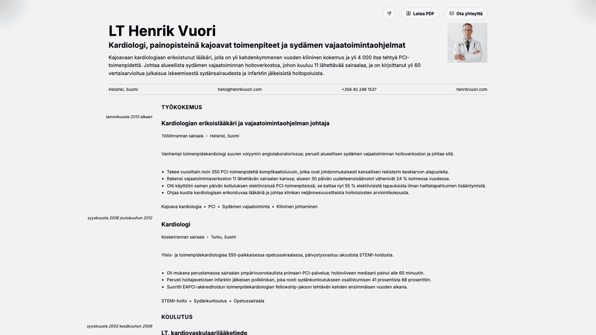 Marble online resume example