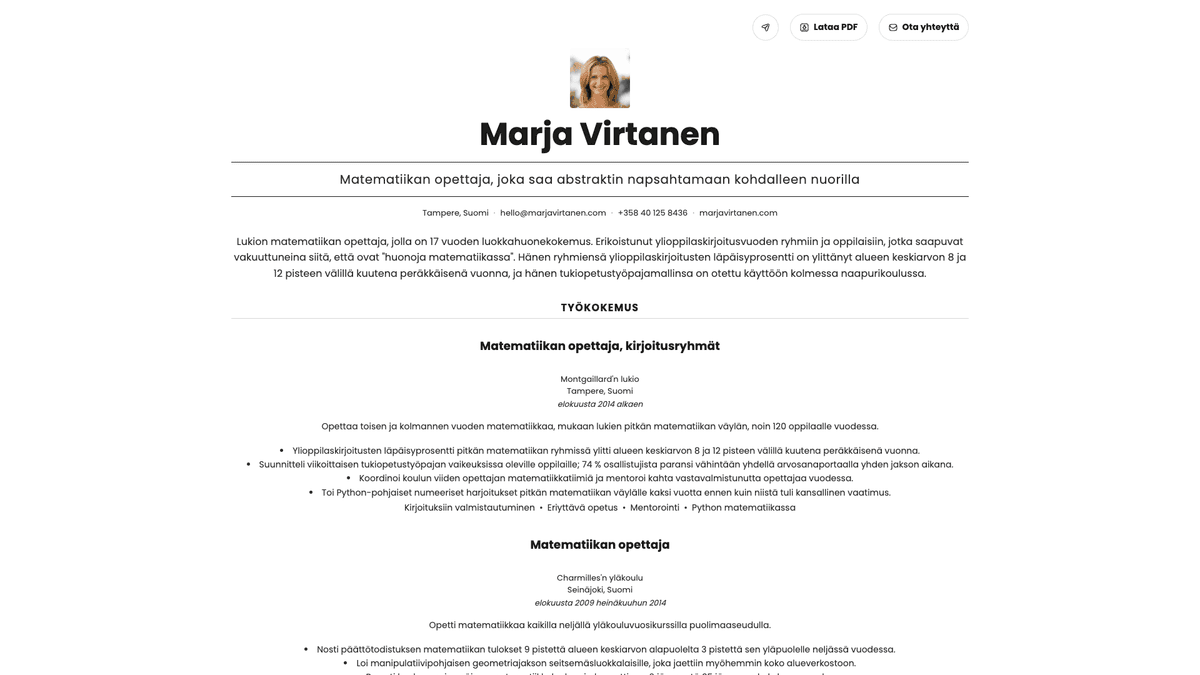 Quartz online resume example