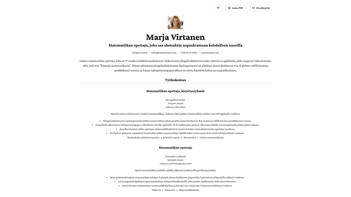 Topaz online resume example
