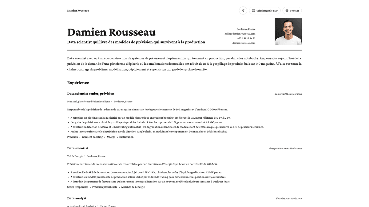Cobalt online resume example