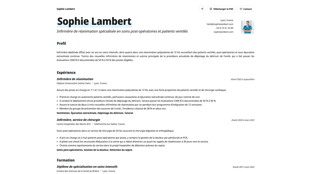 Copper online resume example