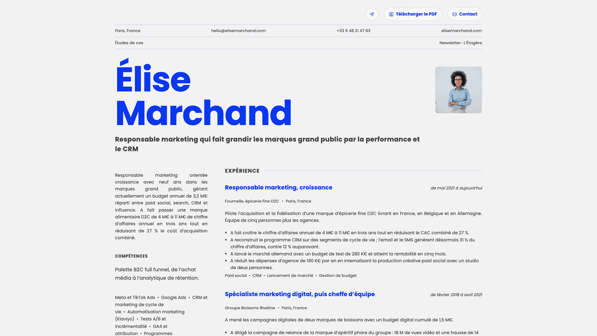 Fern online resume example