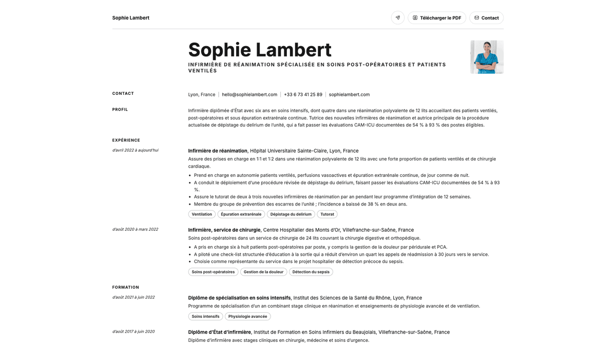 Ivory online resume example