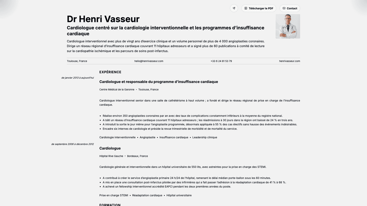 Marble online resume example