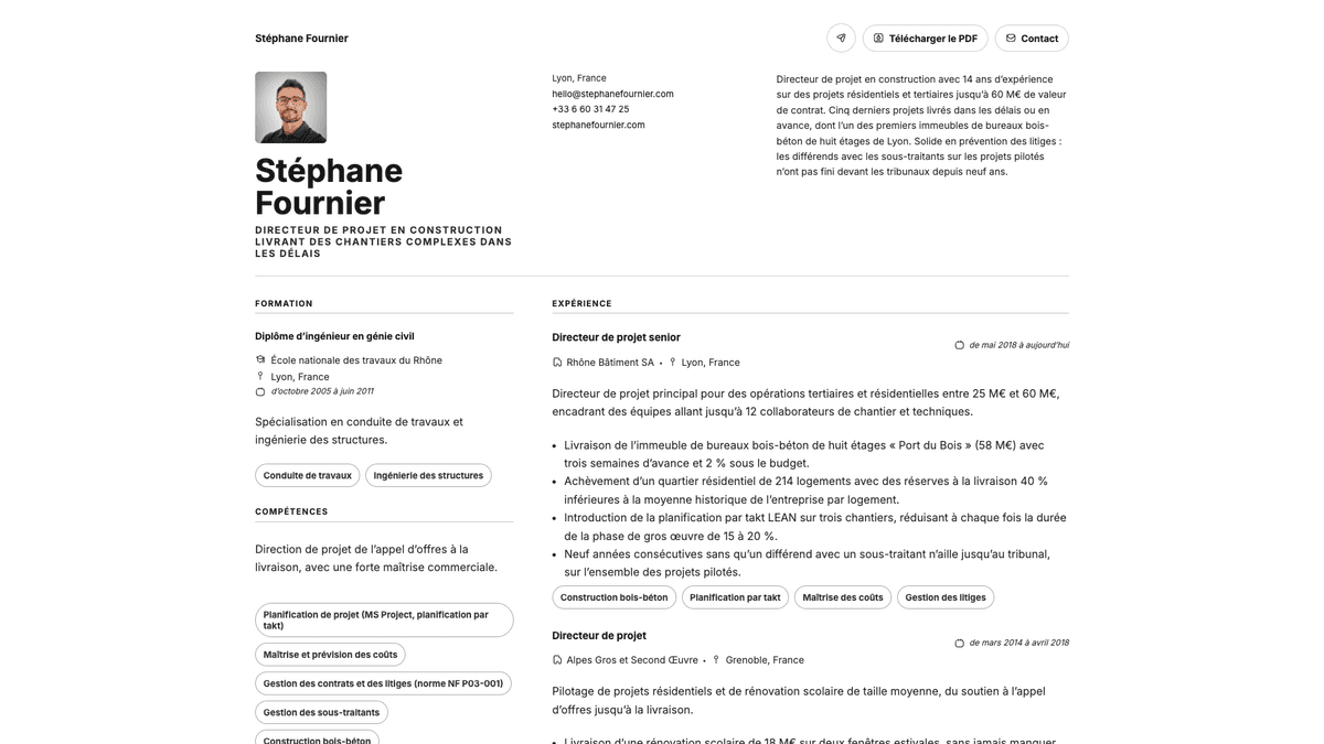 Obsidian online resume example