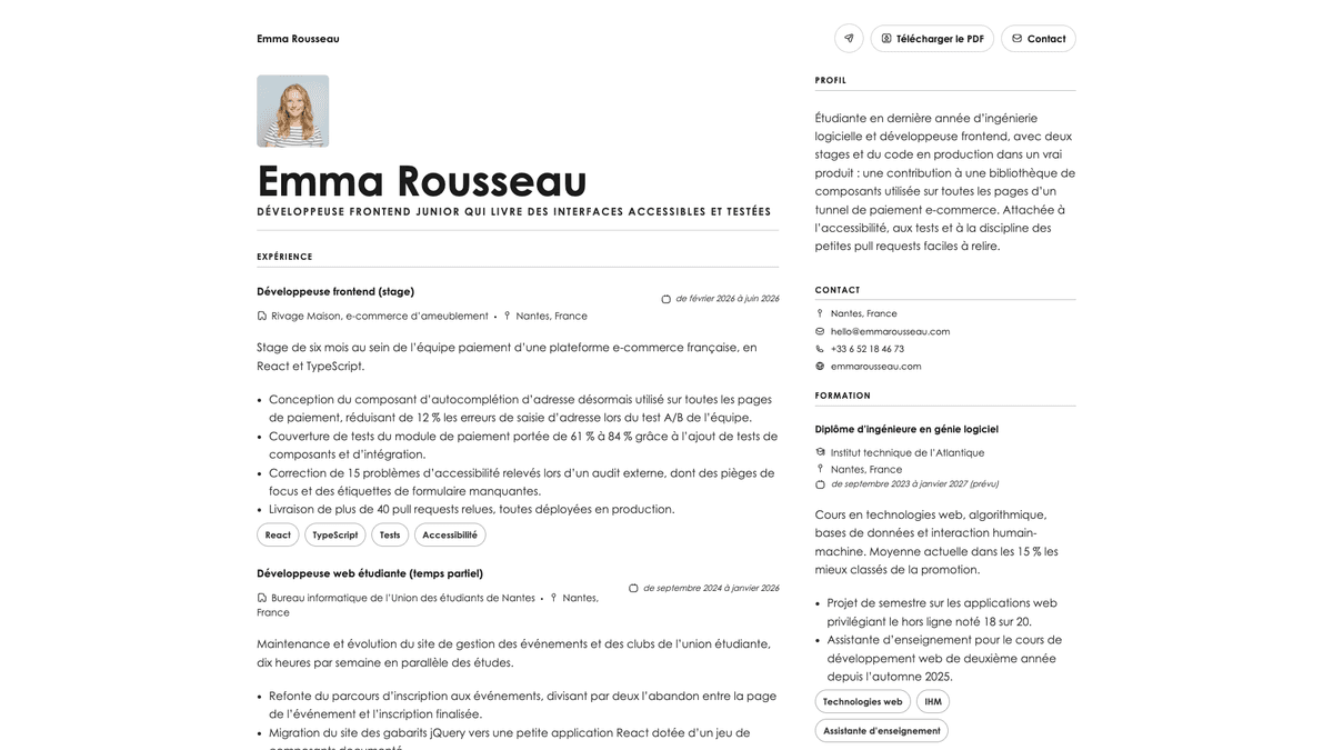 Vanta online resume example