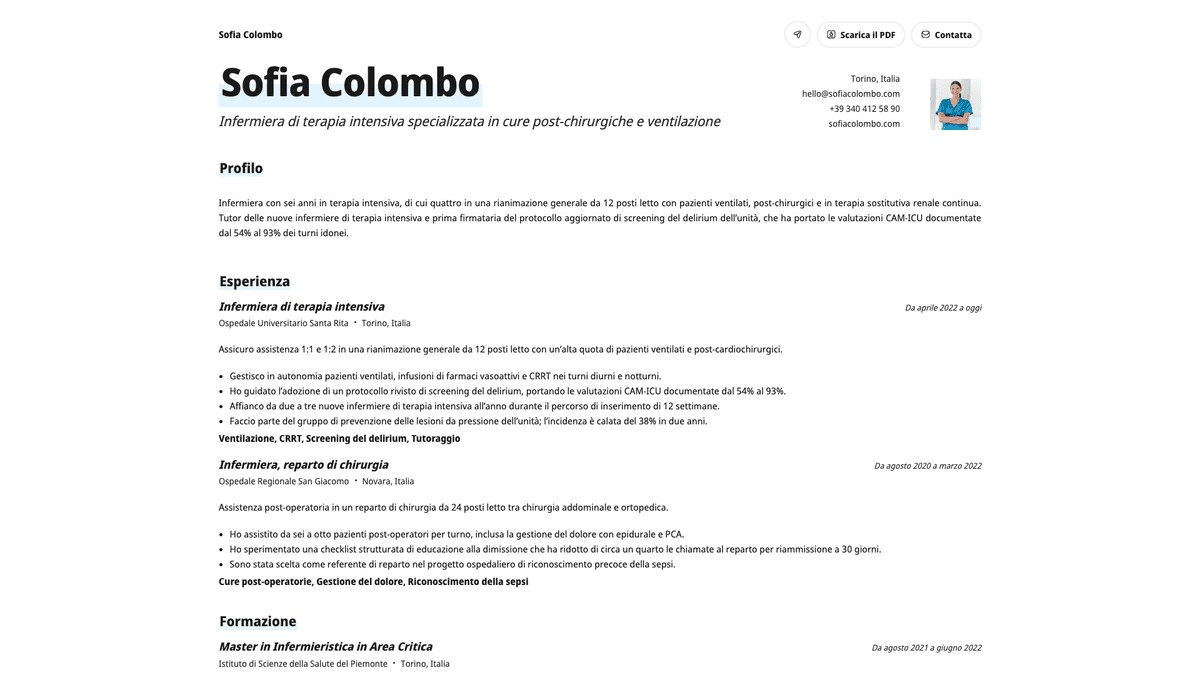 Copper online resume example