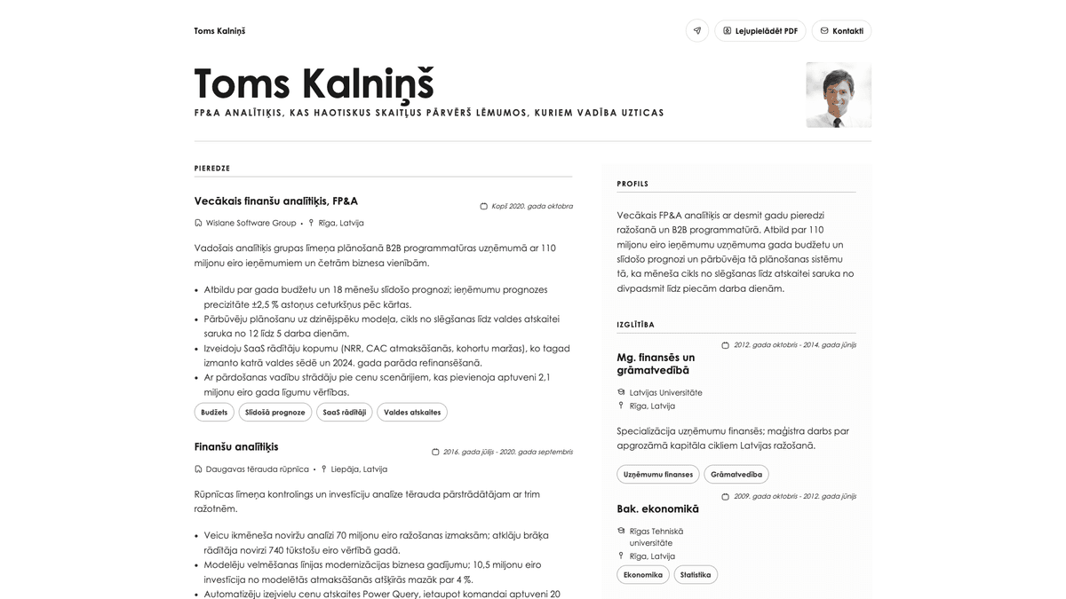 Bronze online resume example