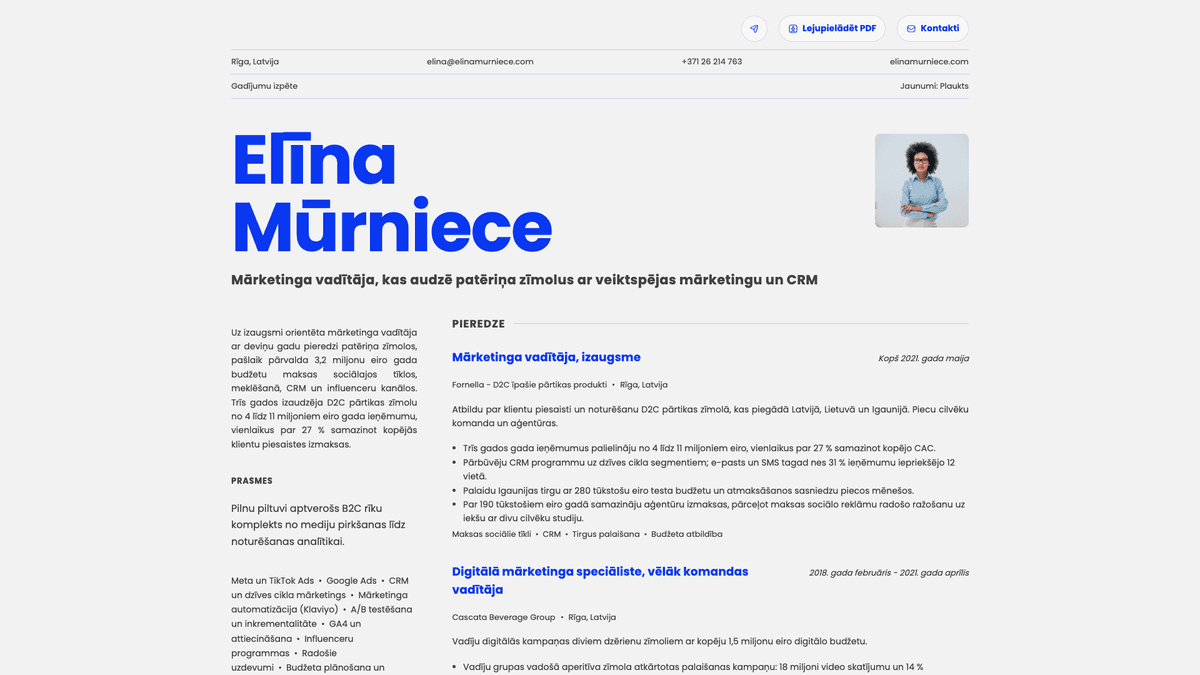 Fern online resume example