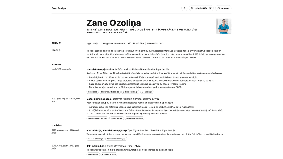 Ivory online resume example