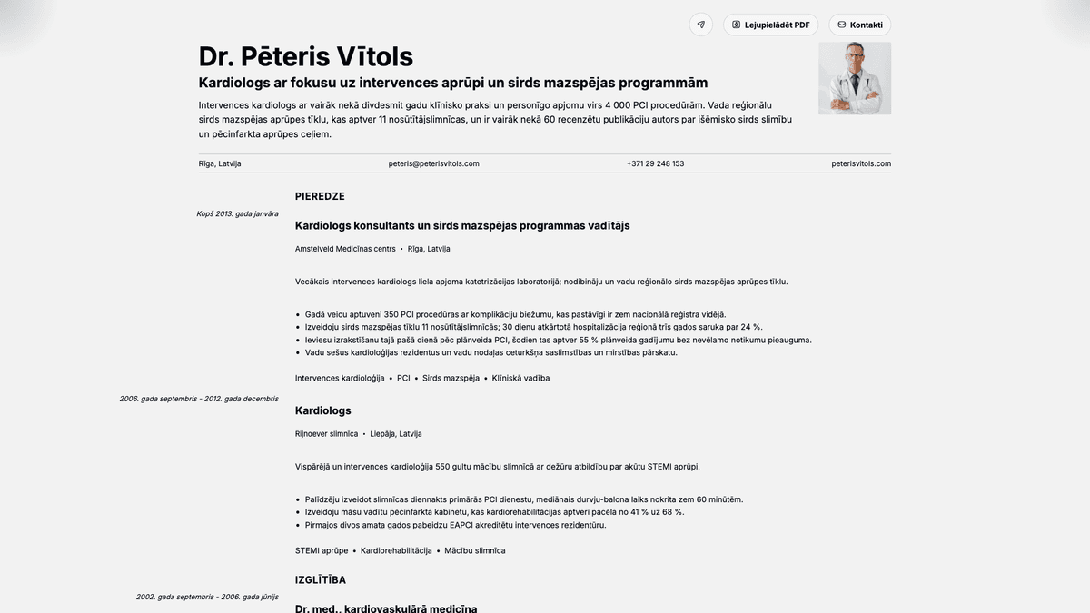 Marble online resume example