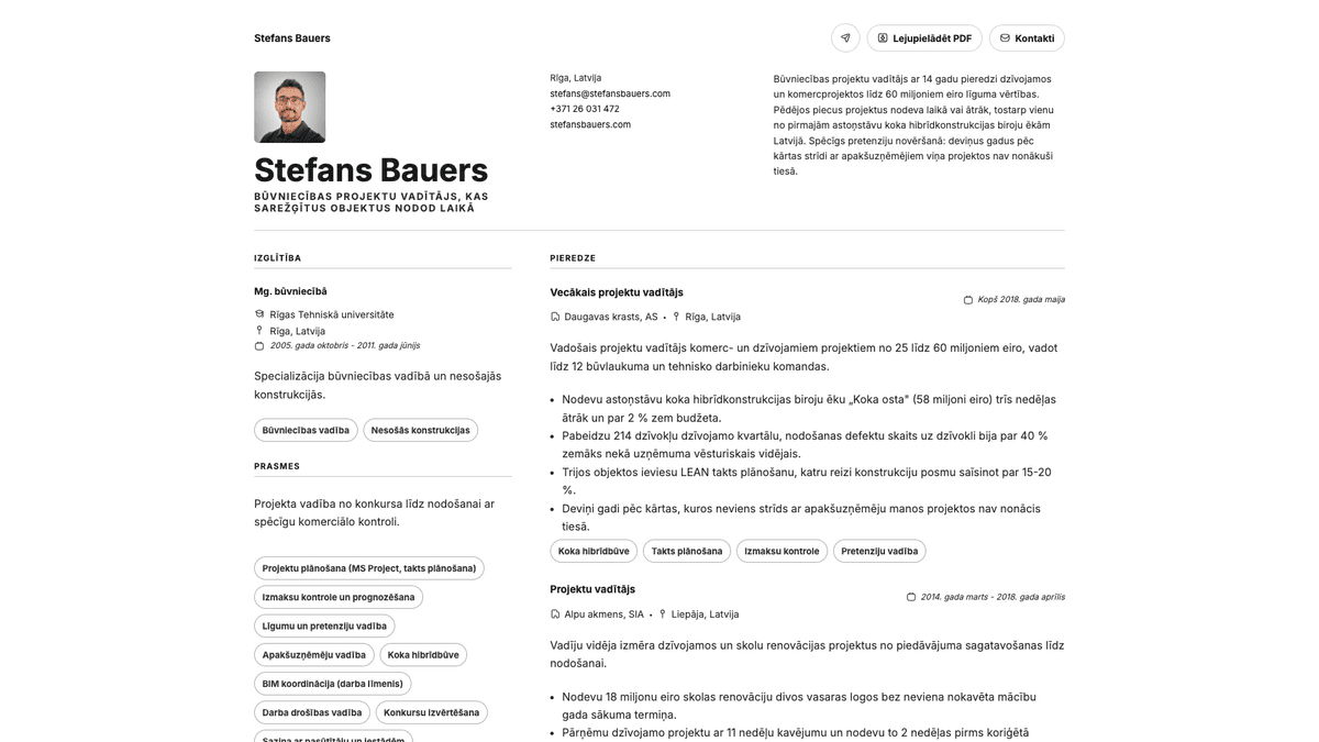 Obsidian online resume example