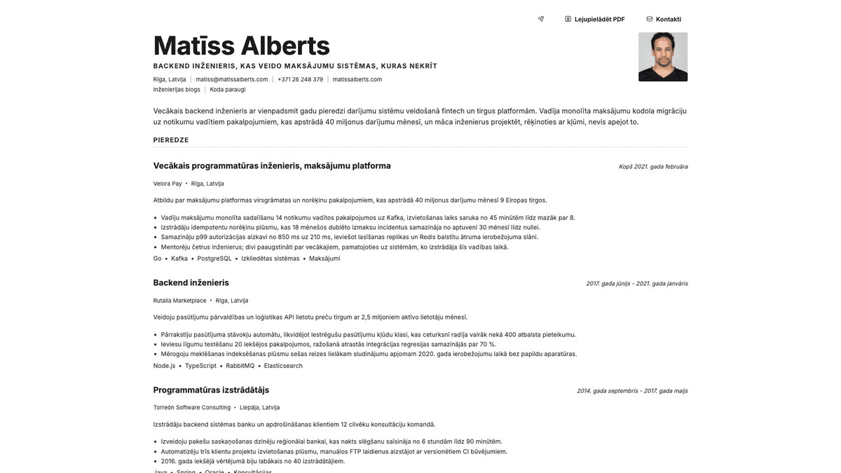 Platinum online resume example