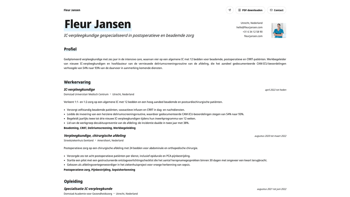Copper online resume example