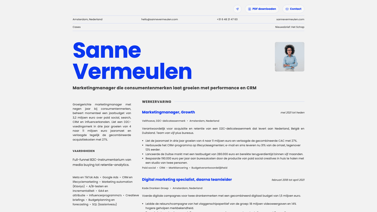 Fern online resume example