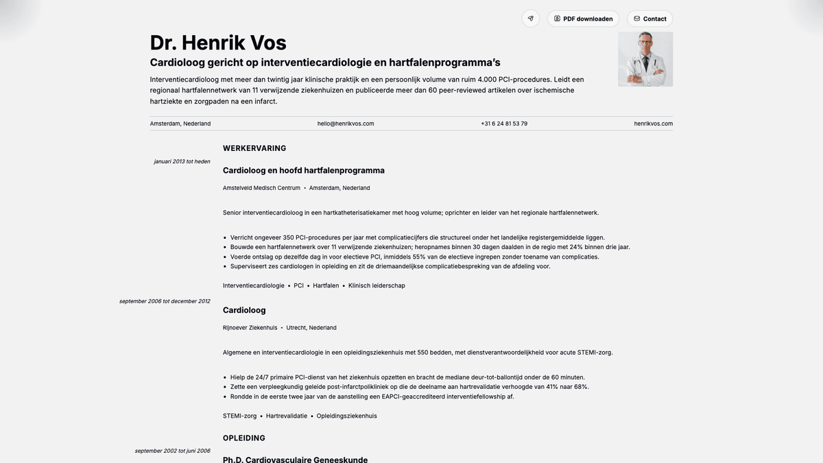 Marble online resume example