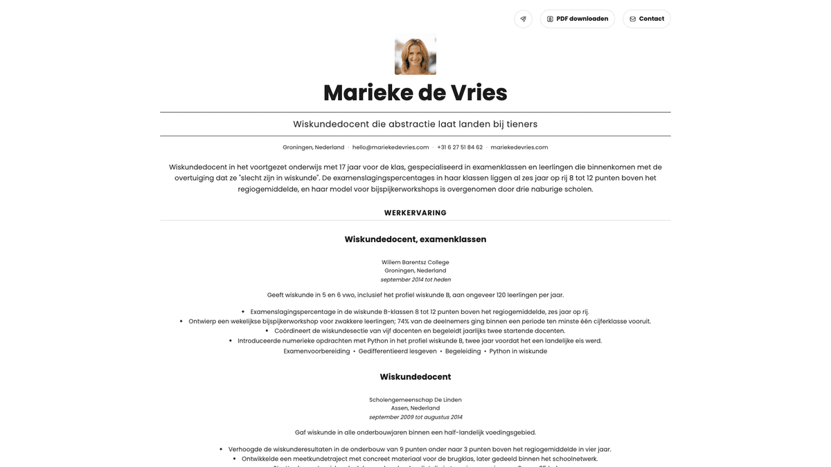 Quartz online resume example