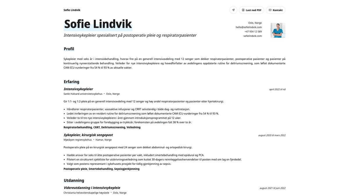 Copper online resume example