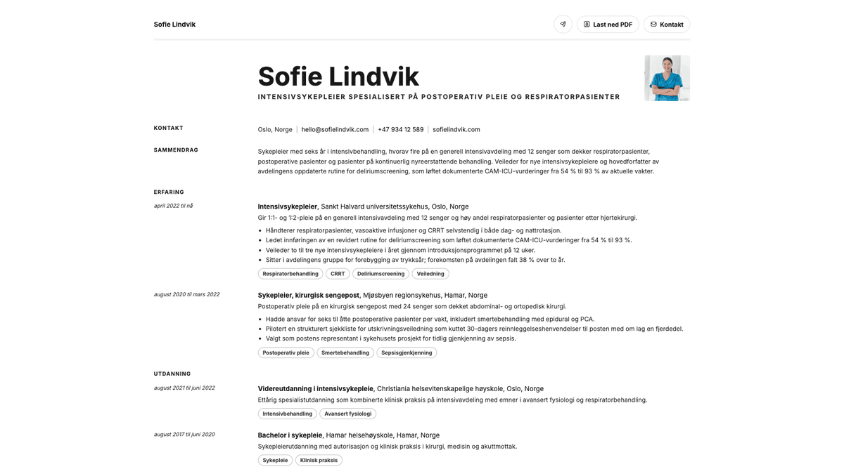 Ivory online resume example