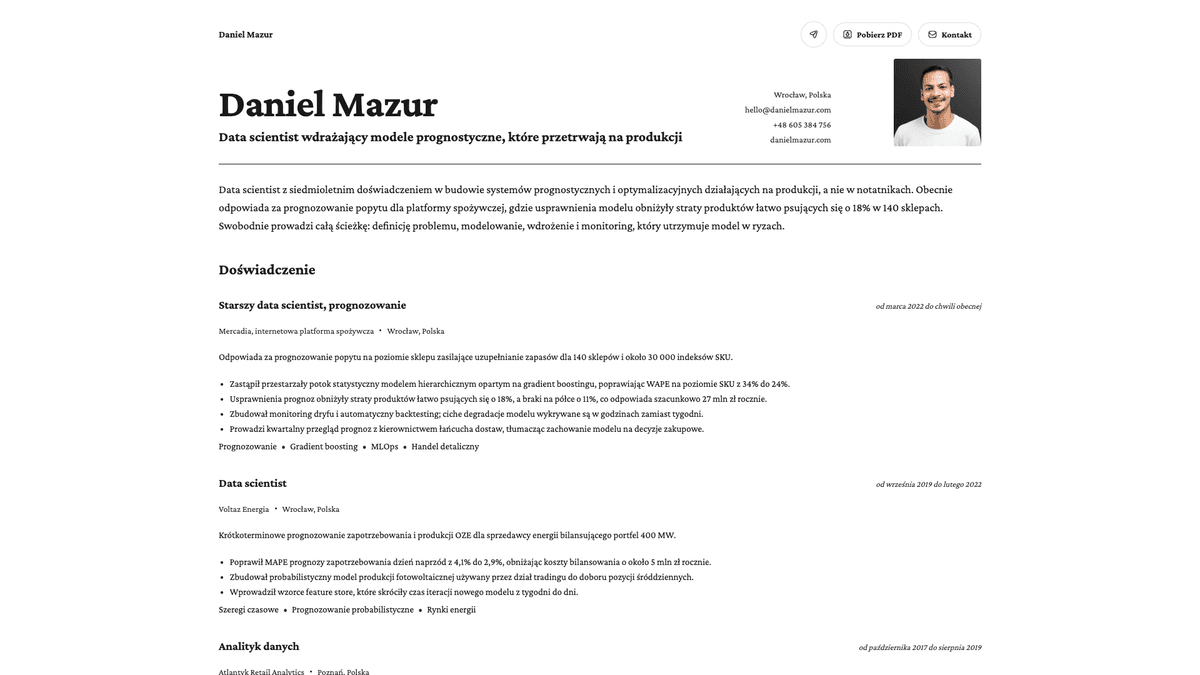 Cobalt online resume example