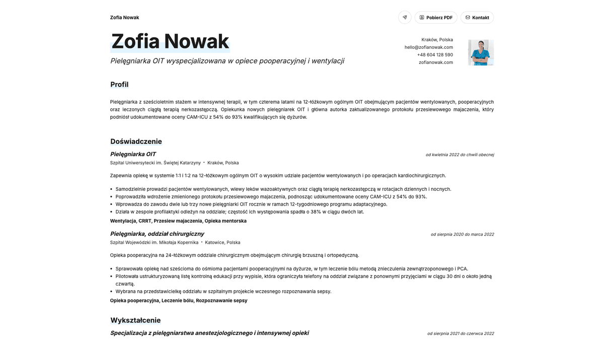 Copper online resume example