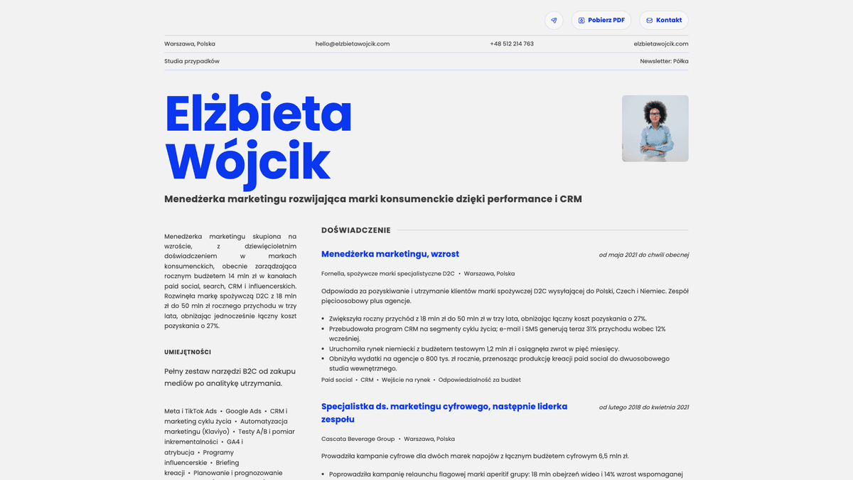 Fern online resume example