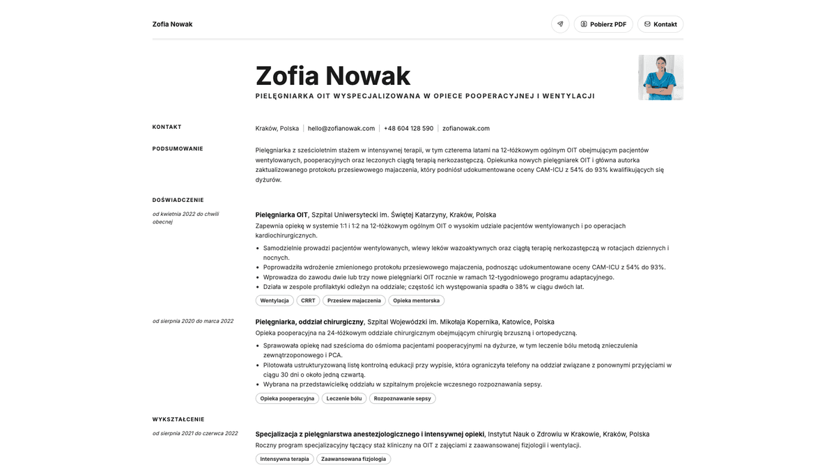 Ivory online resume example
