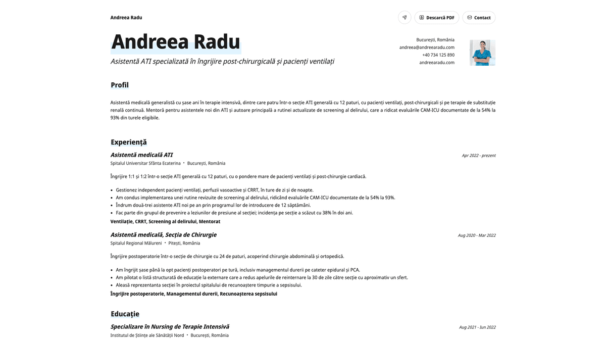 Copper online resume example