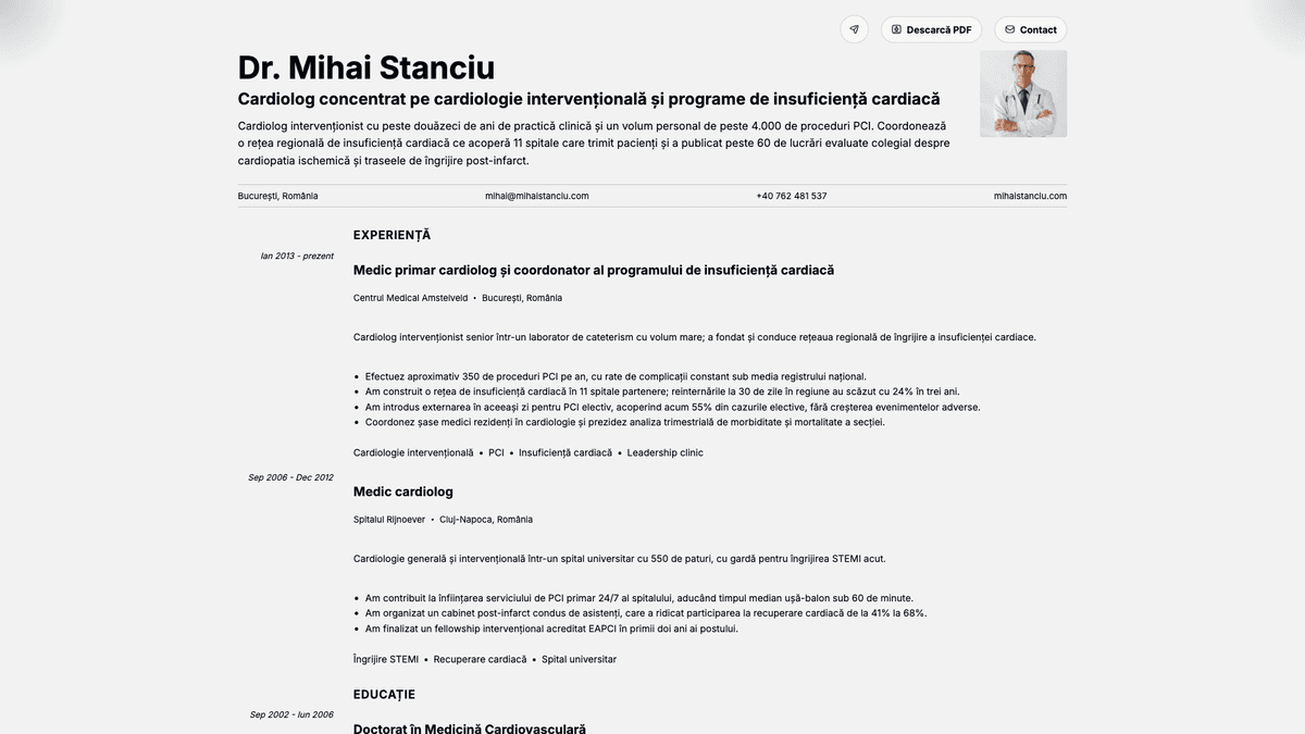Marble online resume example