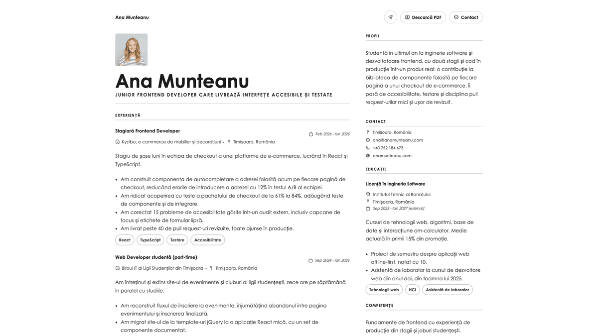 Vanta online resume example