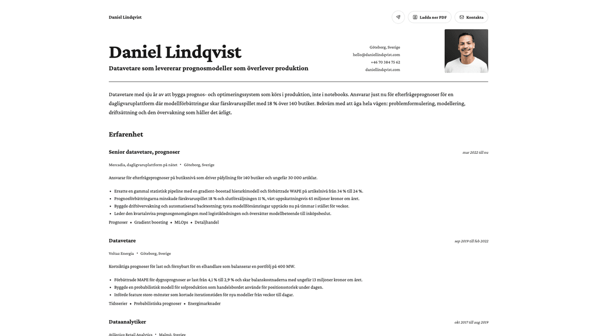 Cobalt online resume example