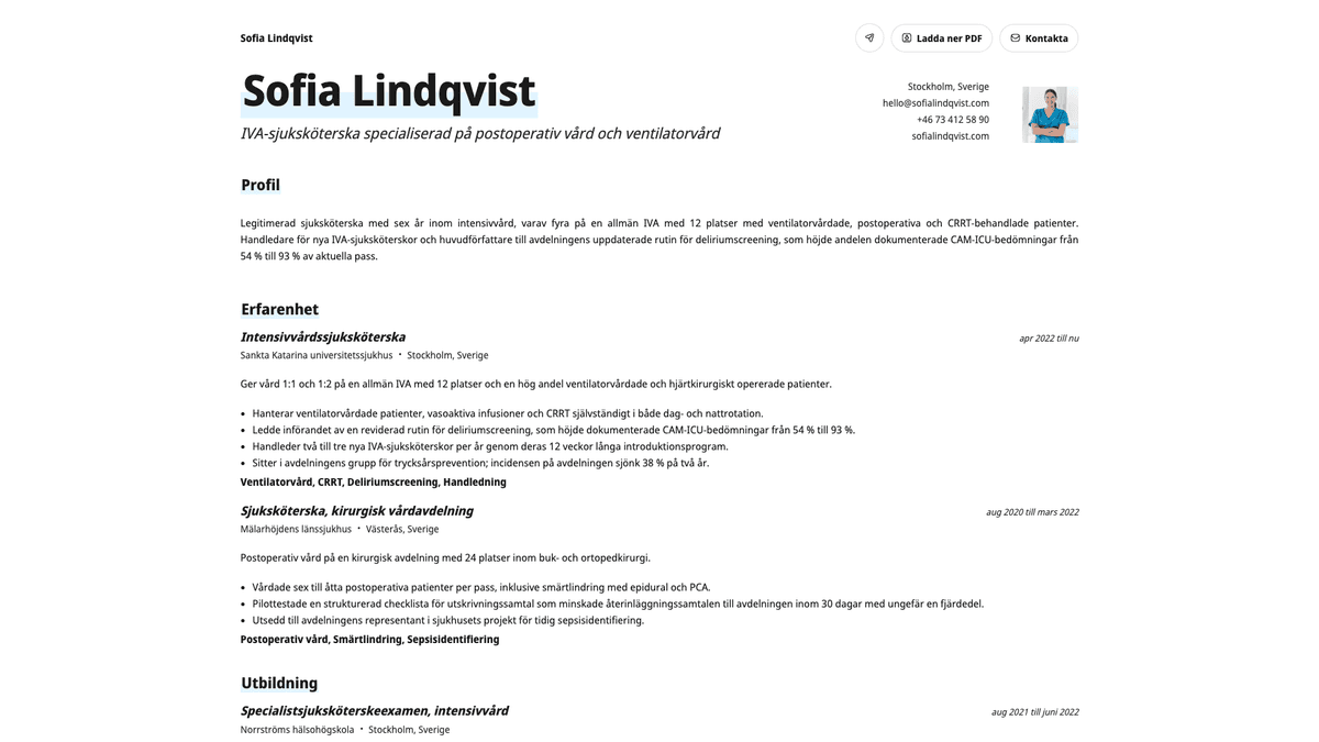 Copper online resume example