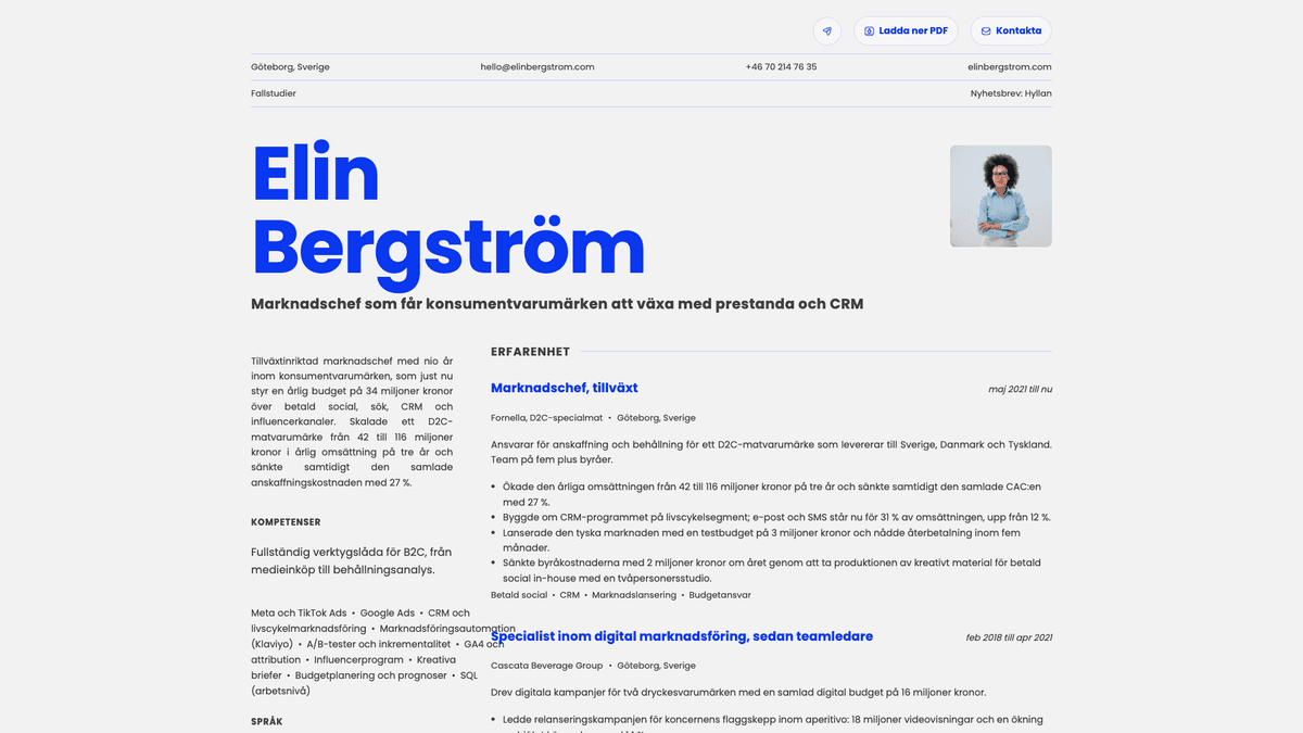 Fern online resume example