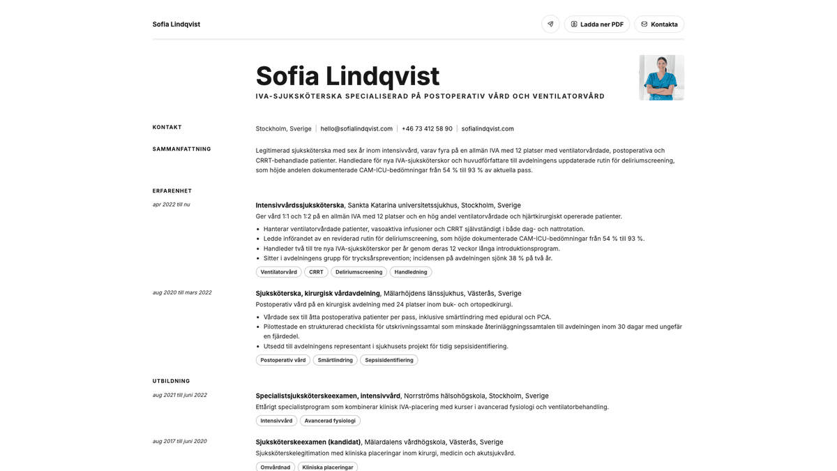 Ivory online resume example