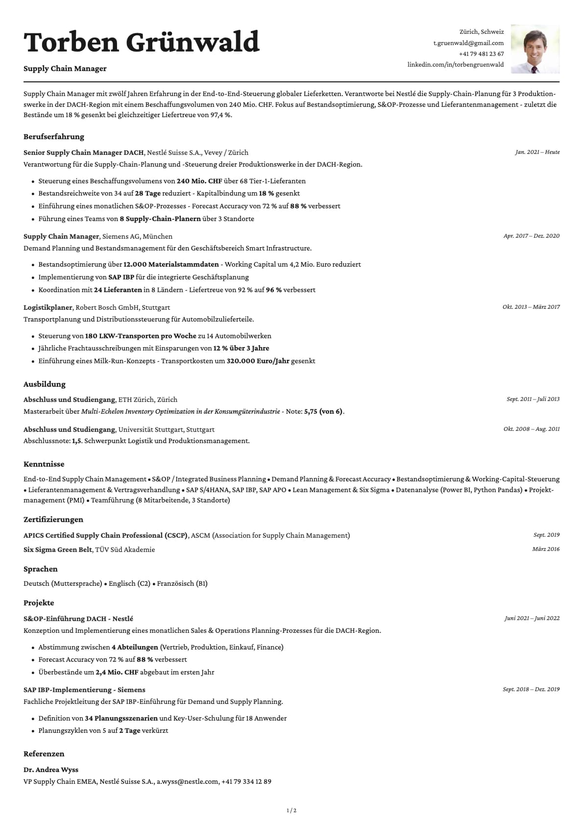 Supply-Chain-Manager resume example