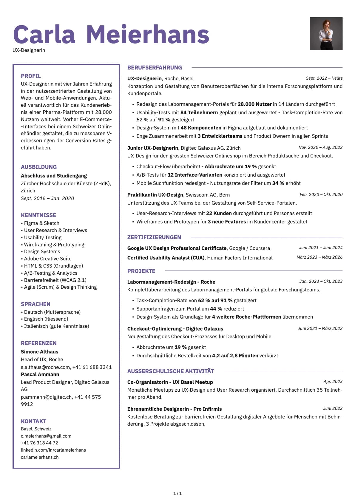UX-Designer resume example