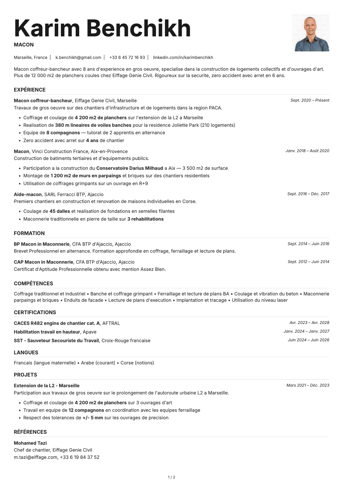 Macon resume example