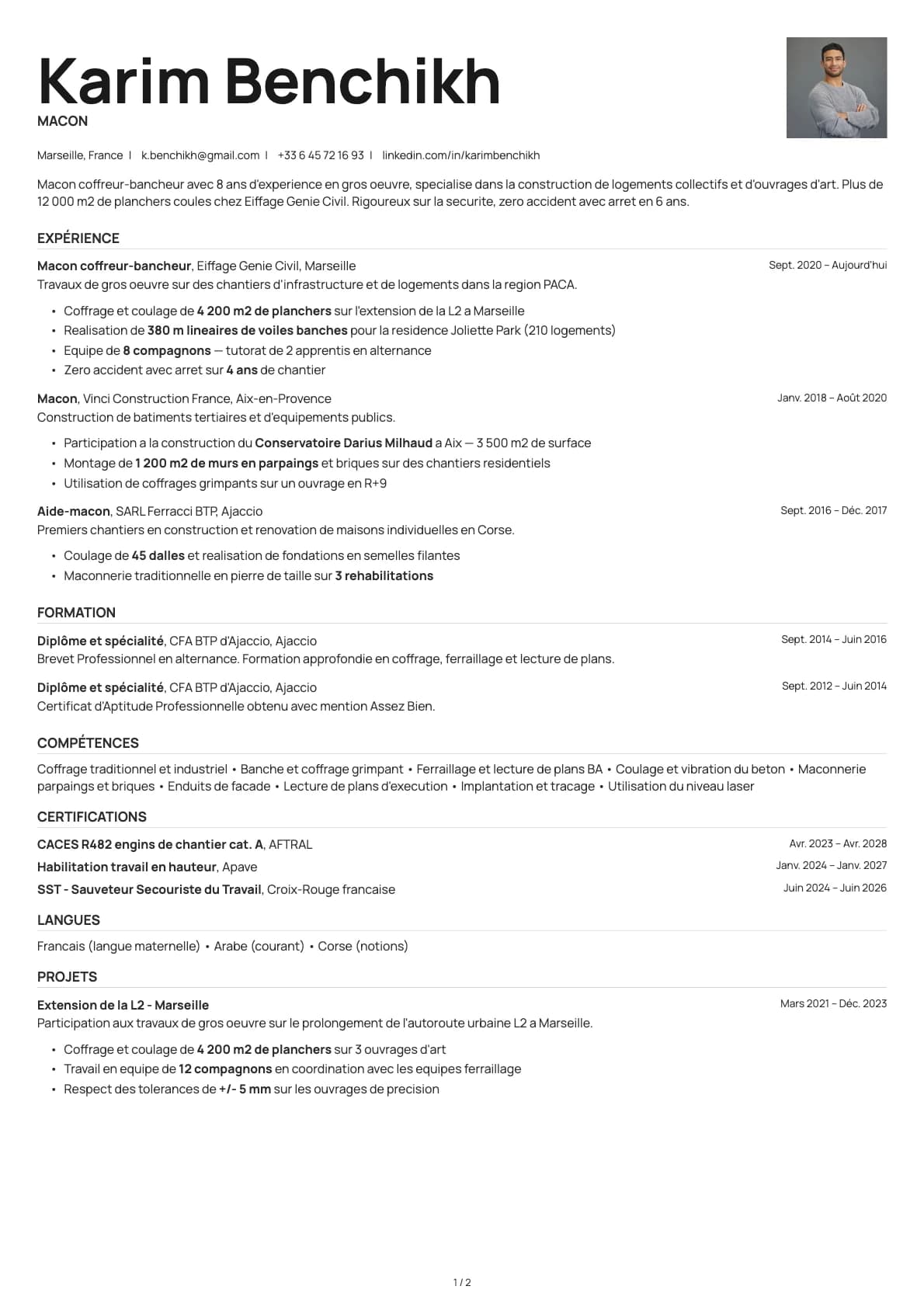Macon resume example