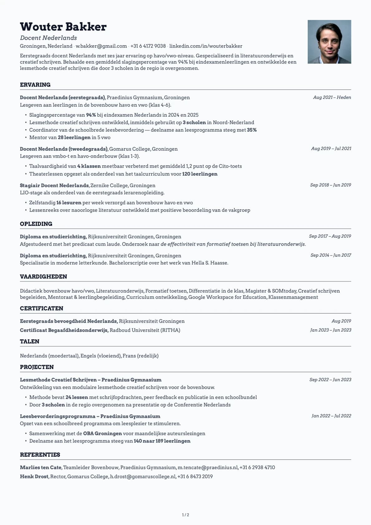 Docent resume example