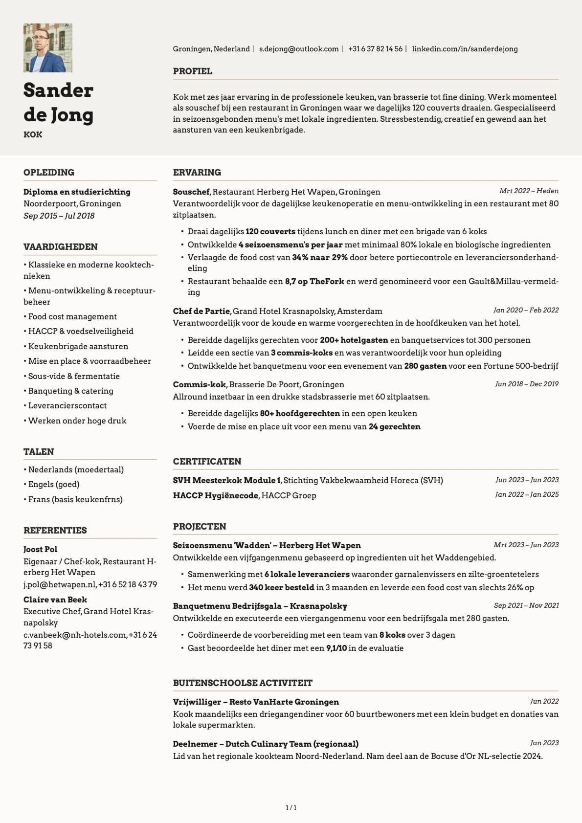 Kok resume example