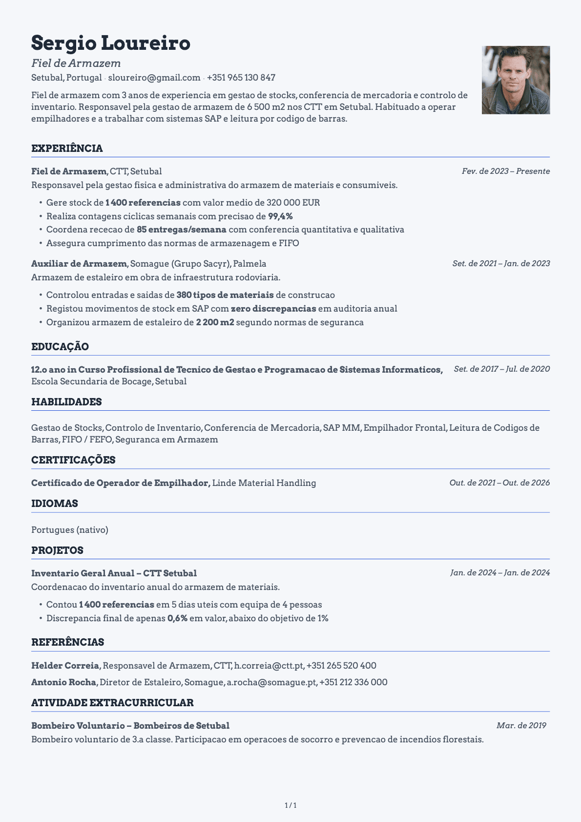 Fiel de Armazém resume example