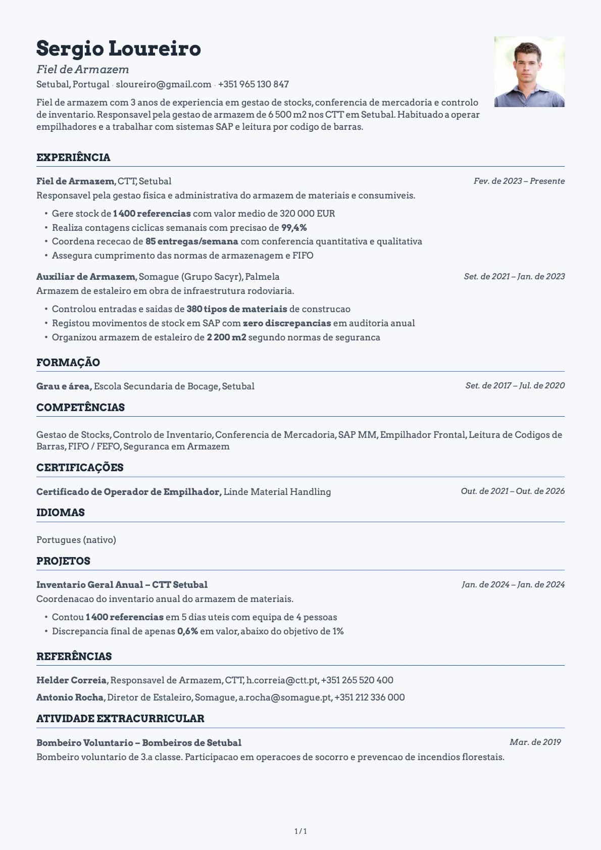Fiel de Armazém resume example