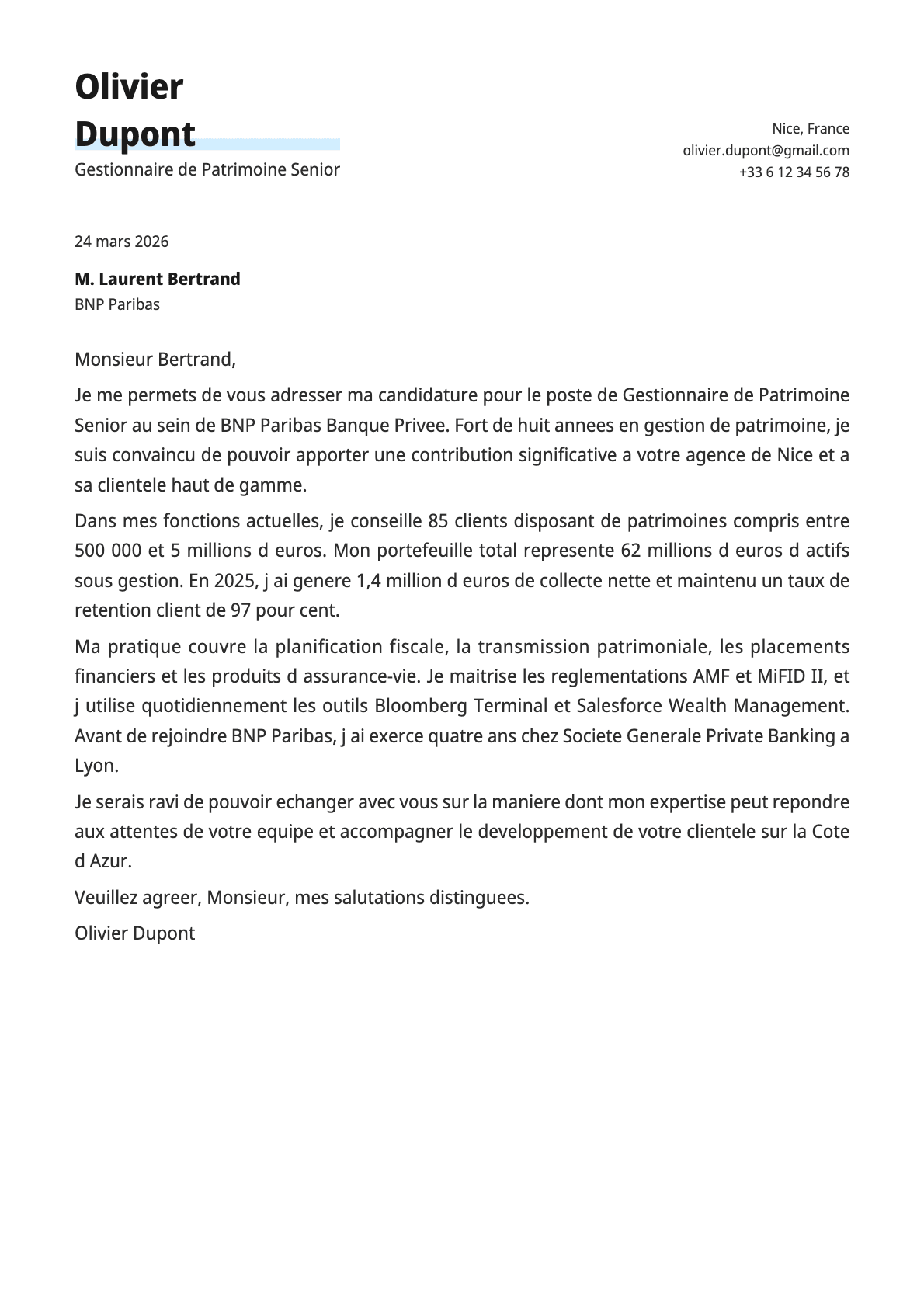Copper cover letter template preview