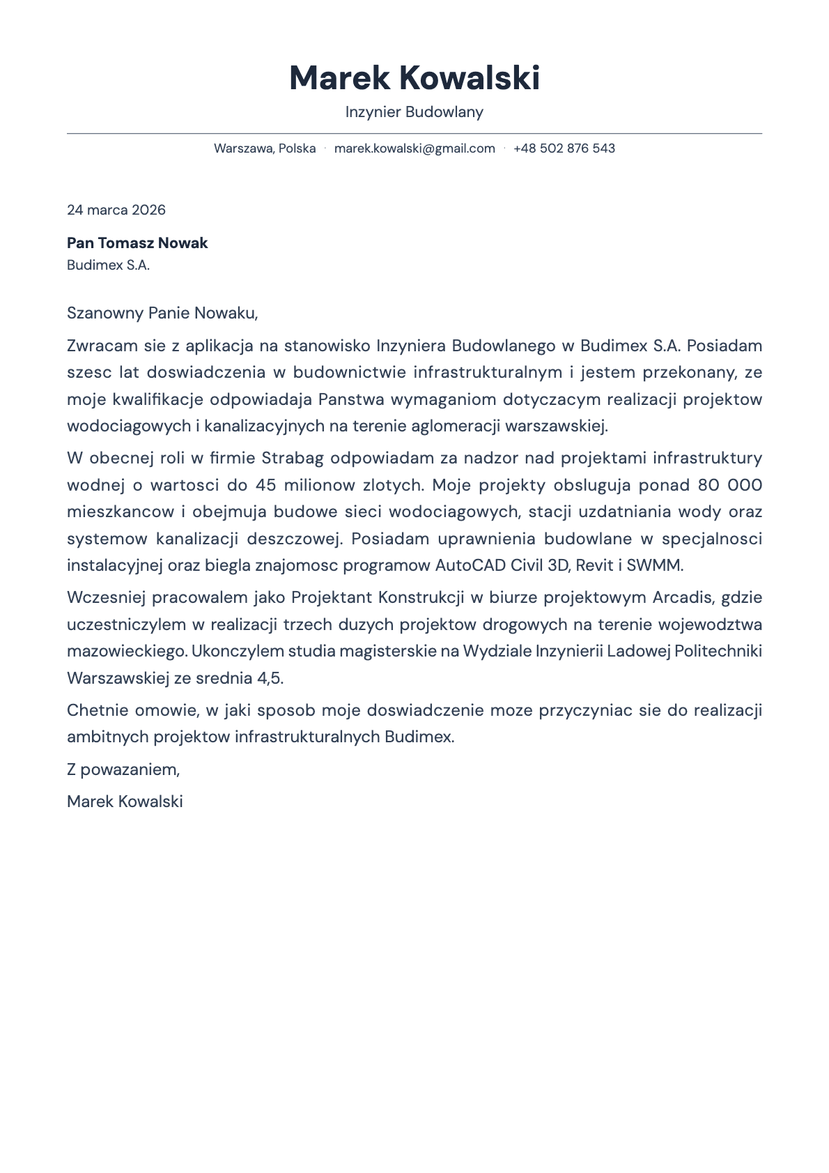 Slate cover letter template preview