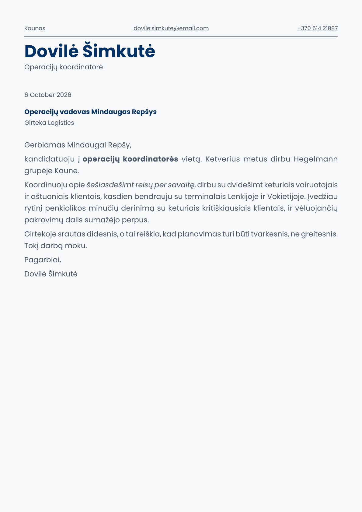 Fern cover letter template preview