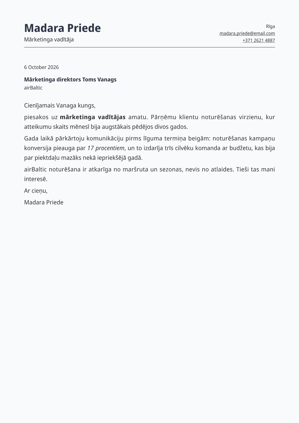 Cobalt cover letter template preview