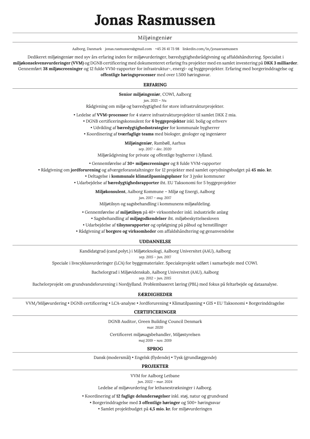 Quartz resume template preview